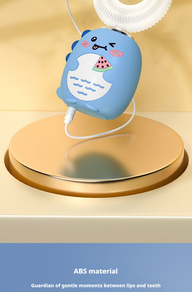 Cartoon Little Dinosaur U Shaped Children's Electric Toothbrush 3 6 12 Years Old With Toothpaste Rechargeable Waterproof Sonic Baby Toothbrush_voghion.com