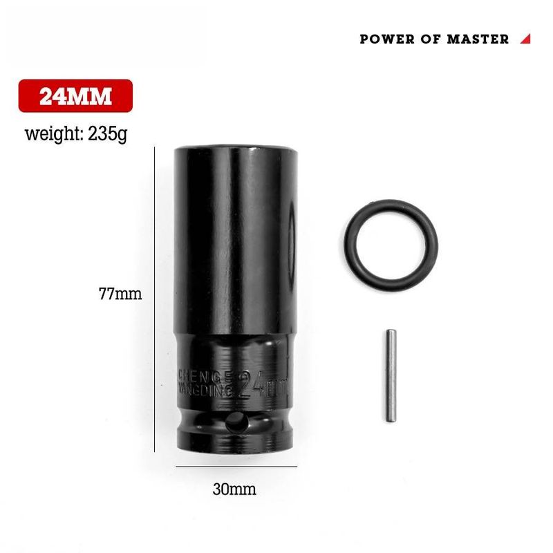Professional Impact Socket Set (16-24mm) – Cr-V Steel, Anti-Slip Hex Design For Impact Wrenches & Pneumatic Tools (BSTT-1)_voghion.com