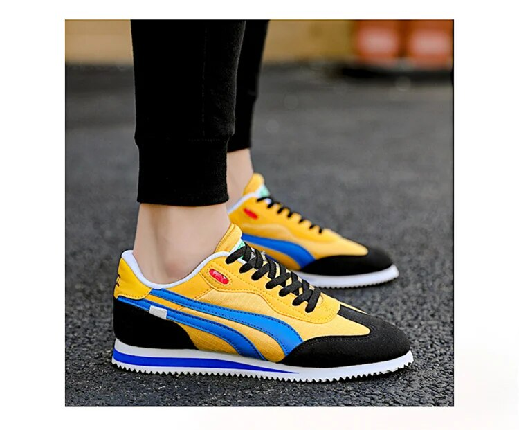 Spring New 2024 Fashion Yellow Low Casual Men Comfortable Flats Outdoor Sport Shoes Trainers Mens Sneakers Basket Homme_voghion.com