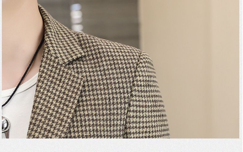 2024 nuovi abiti da uomo in stock piccoli abiti stile coreano moda plaid giacca casual da uomo all'ingrosso_voghion.com