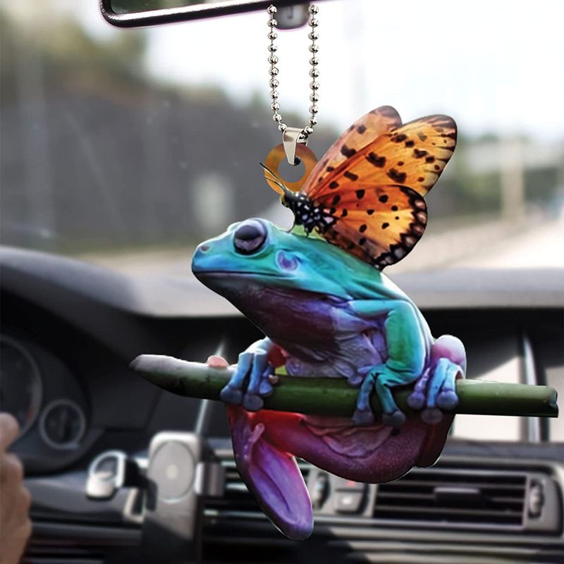 Decorazione per auto, ciondolo, ornamento, specchio retrovisore interno, fiore rosa_voghion.com