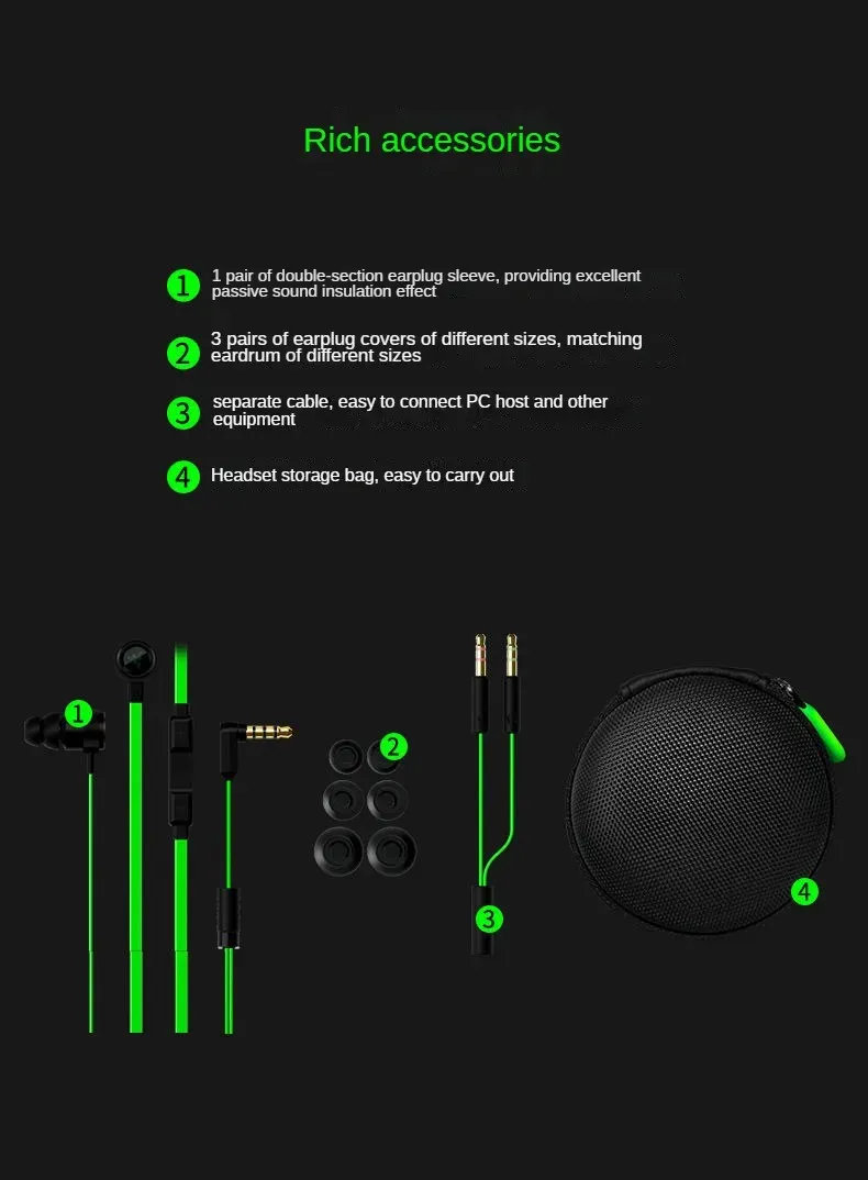 Razer HAMMERHEAD PRO V2 Wired Active Noise Cancellation Portable in-Ear with Microphone for Gaming Music Headphones_voghion.com