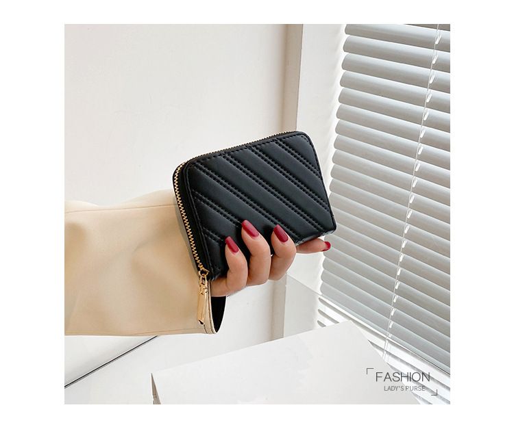 Dámské kabelky, měkká kožená malá peněženka, dámská vyšívací nitě, řemeslná zipová krátká peněženka v japonském stylu, jednoduchá krátká spona, trendy_voghion.com