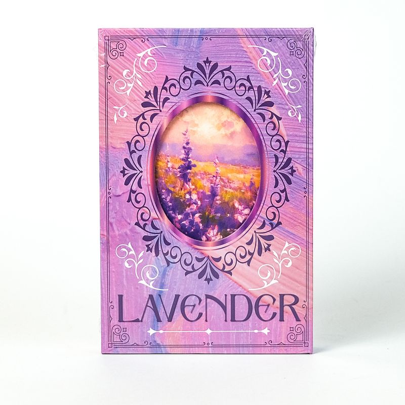 Education & Office Supplies Ins Wind Pink Purple Blue Contrast Color Cover Lavender Flower Sea Hard Shell Portable Triple Folding Notebook_voghion.com