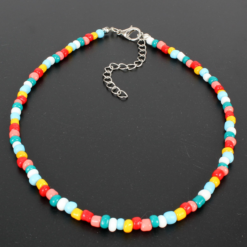 Jewelry Fashion Thread Short Rice Bead Bohemian Colored Neckland Necklace Accessories 12080-6_voghion.com
