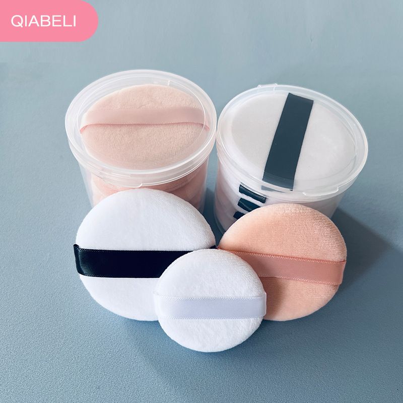Super Soft Crystal Velvet Black Short Hair Cushion Sponge Small Round Dry Setting Loose Powder Puff_voghion.com