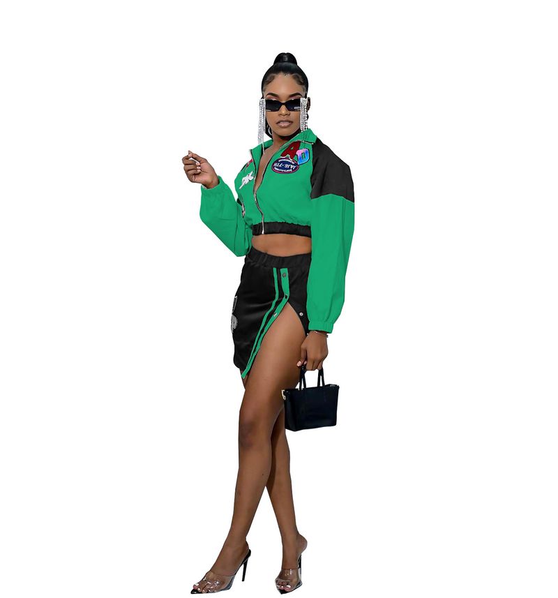 Vêtements Femme Veste imprimée manches longues jupe boutonnée deux pièces femme_voghion.com