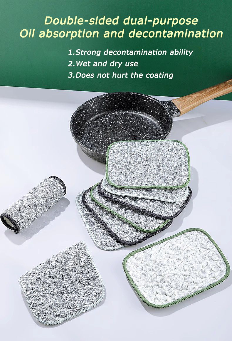 5/10 pezzi di spugna per lavare i piatti, spugne lavabili riutilizzabili, spugna magica a doppio lato per lavare i piatti per utensili da cucina puliti_voghion.com