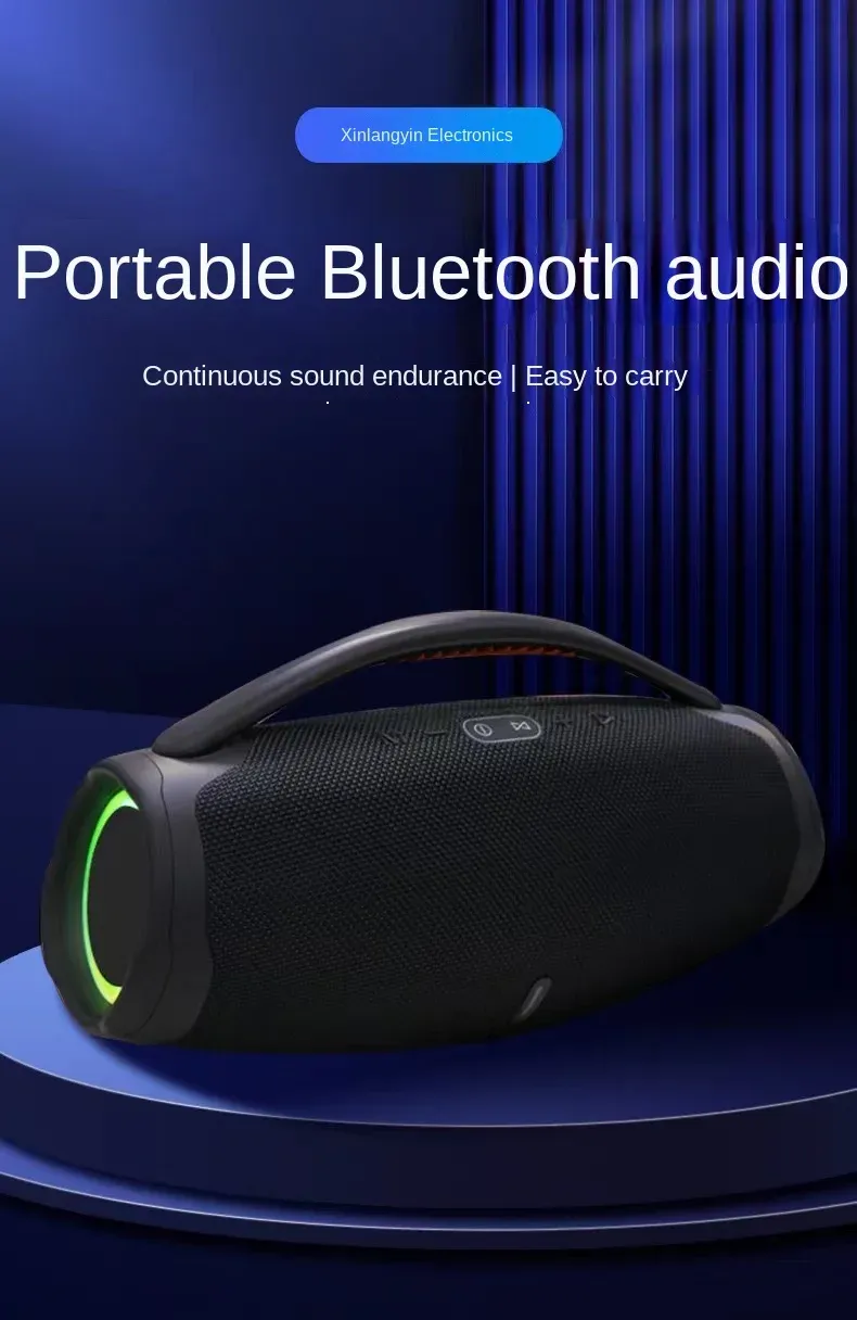 100 W visoko zmogljiv Bluetooth zunanji prenosni vodoodporen RGB barvni svetlobni brezžični globokotonec 360-stopinjski stereo prostorski TWS zvočnik_voghion.com