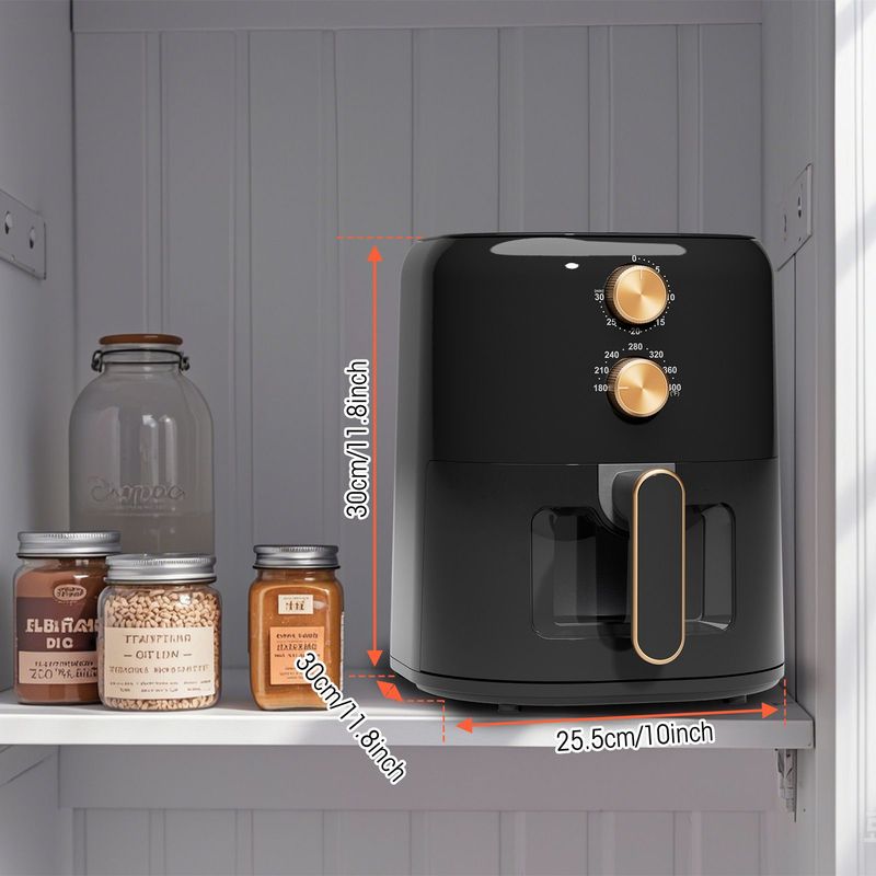 Air Fryer 4-in-1 With 4.5 QT Capacity, Air Fry, Roast, Reheat, Dehydrate, Air Crisp Technology With 400F For Hot, Crispy Results In Just Minutes, Black_voghion.com