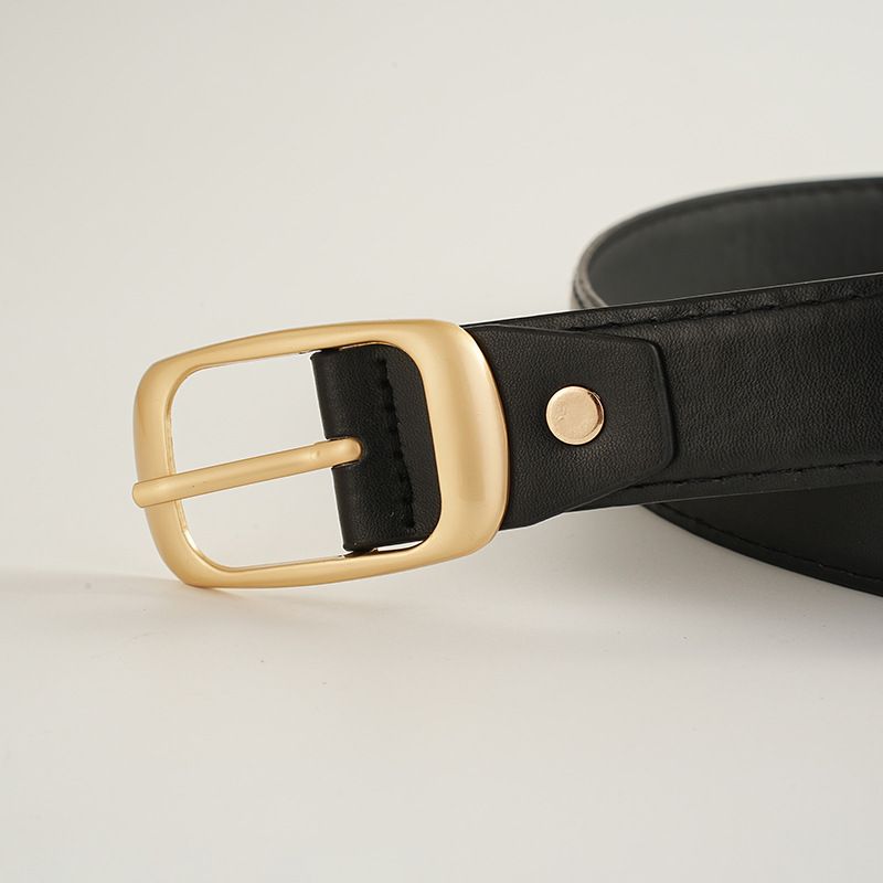 2024 Sommer Damen Leder Dornschließe Nischendesign Vielseitiger dekorativer Jeans-Taillengürtel_voghion.com