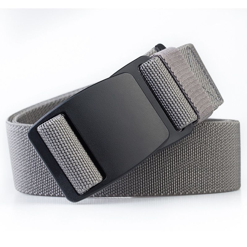 HOT Quality Canvas Elastic Belts Anti Allergy Waistband without Metal Nylon Outdoor Thickening Plastic Buckle Casual Man_voghion.com