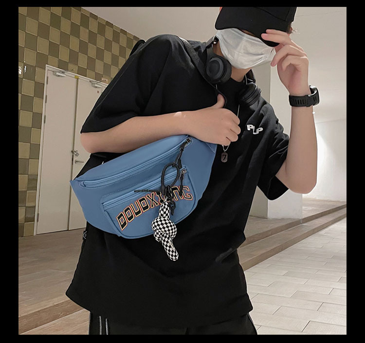 Nuovo marsupio da uomo versione coreana borsa a tracolla casual in nylon a tracolla borsa per il petto sportiva all'aria aperta di grande capacità_voghion.com