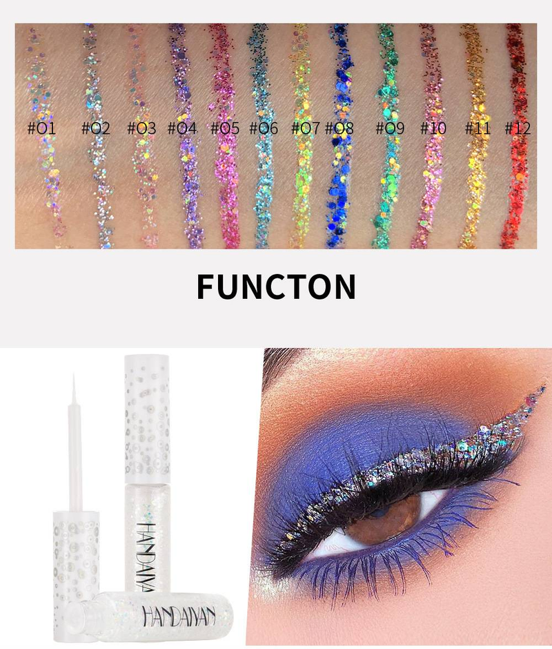 Jevištní líčení Fantasy třpytky Oční linky gelová tužka Phantom Eyeshadow tekuté oční linky_voghion.com