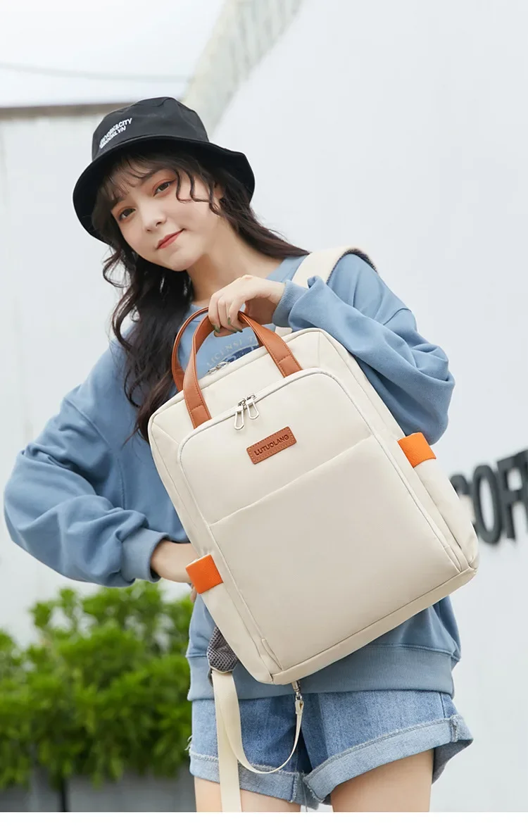 Fashion Women Backpack Large Capacity Casual Travel Bagpack 14 Inch Laptop Backpack School Bag For Teenage Girls_voghion.com