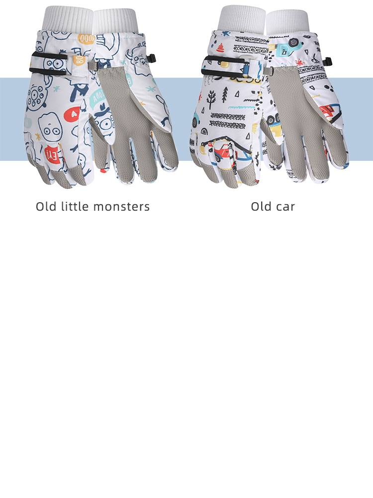 Guanti da sci unisex per bambini, guanti da cartone animato, caldi, più velluto, antifreddo, impermeabili, invernali, per bambini, guanti da ciclismo, dita intere_voghion.com