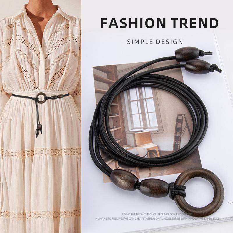 Trendy Senior Pu Weiches Leder Seil Geknoteter Gürtel Frauen Mit Mantel Kleid Mode Retro Dünne Taille Kette_voghion.com