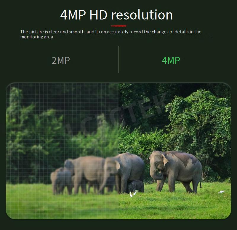 Drošības kameras 4MP īpaši augstas izšķirtspējas dzīvnieku izsekošanas kamera āra ūdensizturīga 4G saules kamera medību kamera_voghion.com