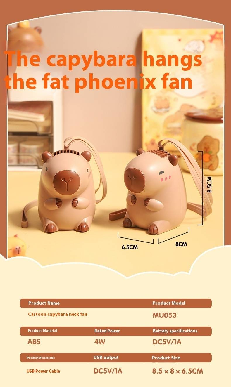 Kapy Mini Handheld Fan - USB Rechargeable Cute Portable Fan For Kids & Students (3 Speeds, 360° Rotation, Ultra Lightweight, 8H Battery Life)_voghion.com
