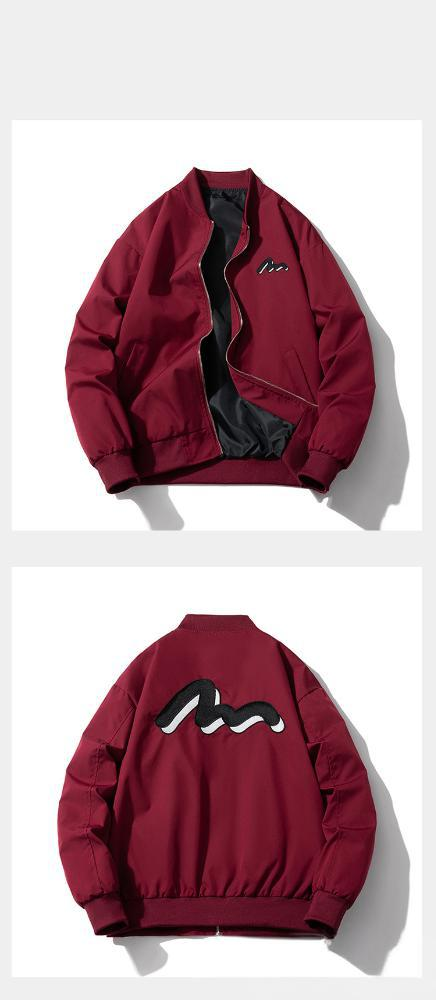 Giacca da baseball larga ricamata da uomo, giacca da baseball vintage ricamata - giacca a vento unisex elegante e ampia per abbigliamento casual_voghion.com