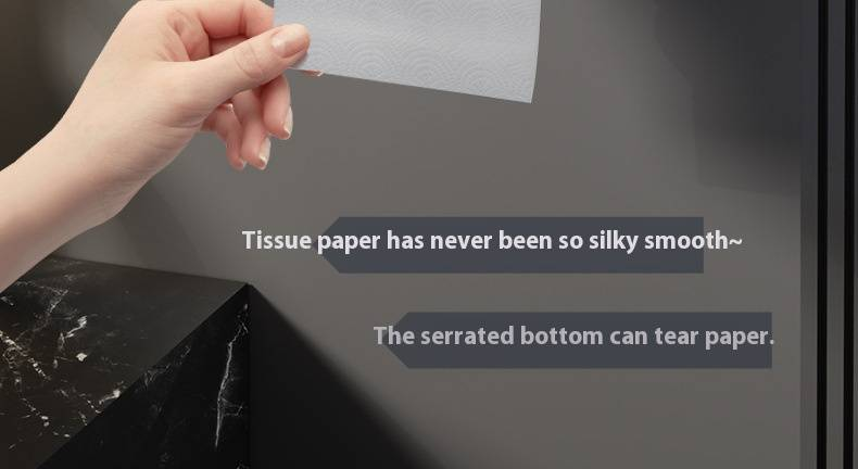 Moderner Toilettenpapierhalter fürs Badezimmer – Wasserdichter Toilettenpapierspender zur Wandmontage, Klebemontage ohne Bohren, quadratisches Design (Weiß/Grau)_voghion.com