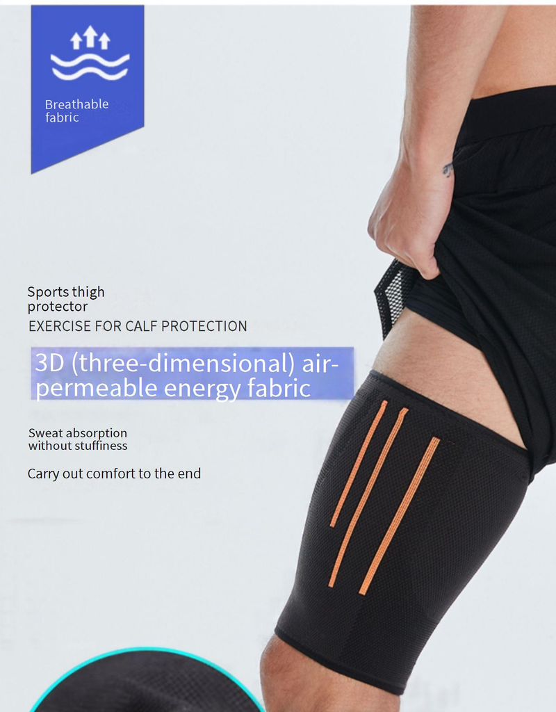 Fascia a compressione professionale per coscia per supporto muscolare e calore - Traspirante, anti-sfregamento, fascia sportiva per gambe per basket, corsa, palestra_voghion.com