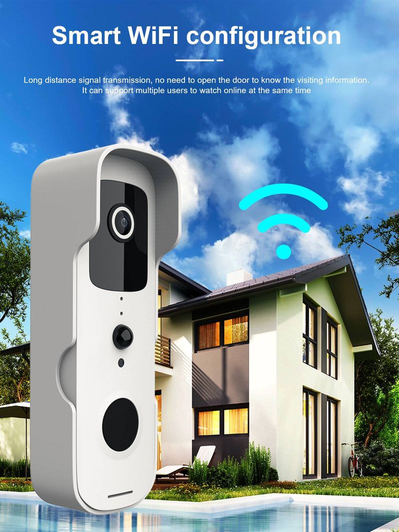 Slimme WiFi-videodeurbel – 1080P HD, compatibel met Alexa en Google Home, Tuya-app, 18650-batterij met laag stroomverbruik, nachtzicht, 2-weg audio_voghion.com