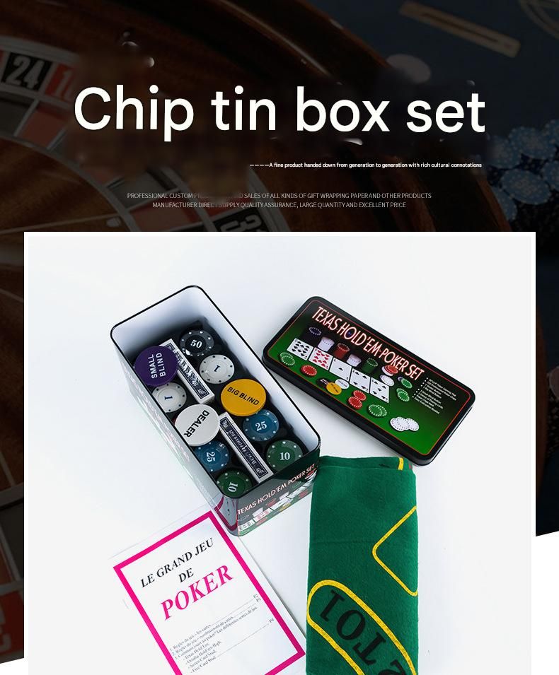 Texas Hold'em Poker Baccarat Blackjack Set 200 Numbered Chips With Tablecloth Banker Code In Iron Box Wholesale_voghion.com