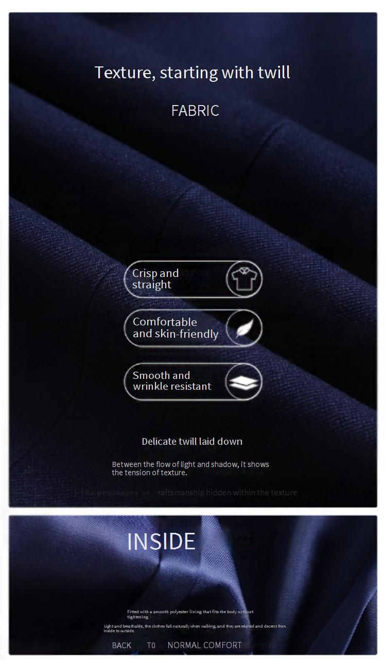 Elegant Autumn/Winter Business Suit Set – Slim-Fit TR Blazer With Pants(Professional Office Wear, Navy/Black, S-4XL)_voghion.com