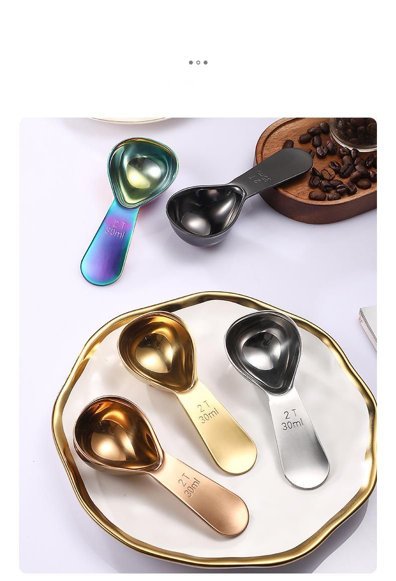 Cucchiaio dosatore per spezie, foglie di tè, latte in polvere, chicchi di caffè in acciaio inossidabile 304, utensili da forno di alta qualità_voghion.com