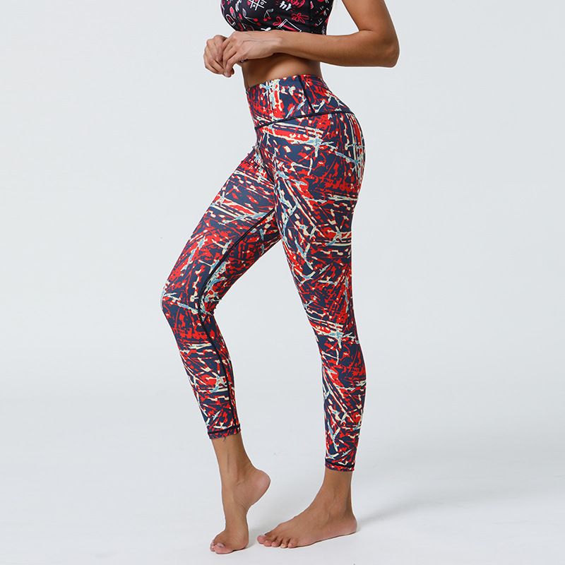 Neue Neun-Punkt-Leggings für Damen mit hoher Elastizität und Aufdruck, Outdoor-Sport-Fitness-Yogahosen aus den USA_voghion.com