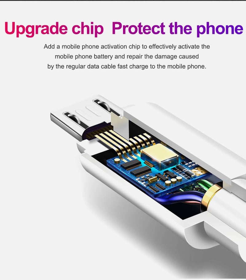 Câble USB Micro 5A charge rapide USB données synchrones adaptateur de téléphone câble de chargement adapté pour Samsung, Xiaomi, Sony,_voghion.com