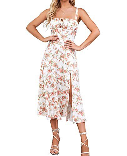 Damenbekleidung Mittellanges Korsett Elegantes Schlitz-Schnürkleid für Damen zum Ausgehen_voghion.com