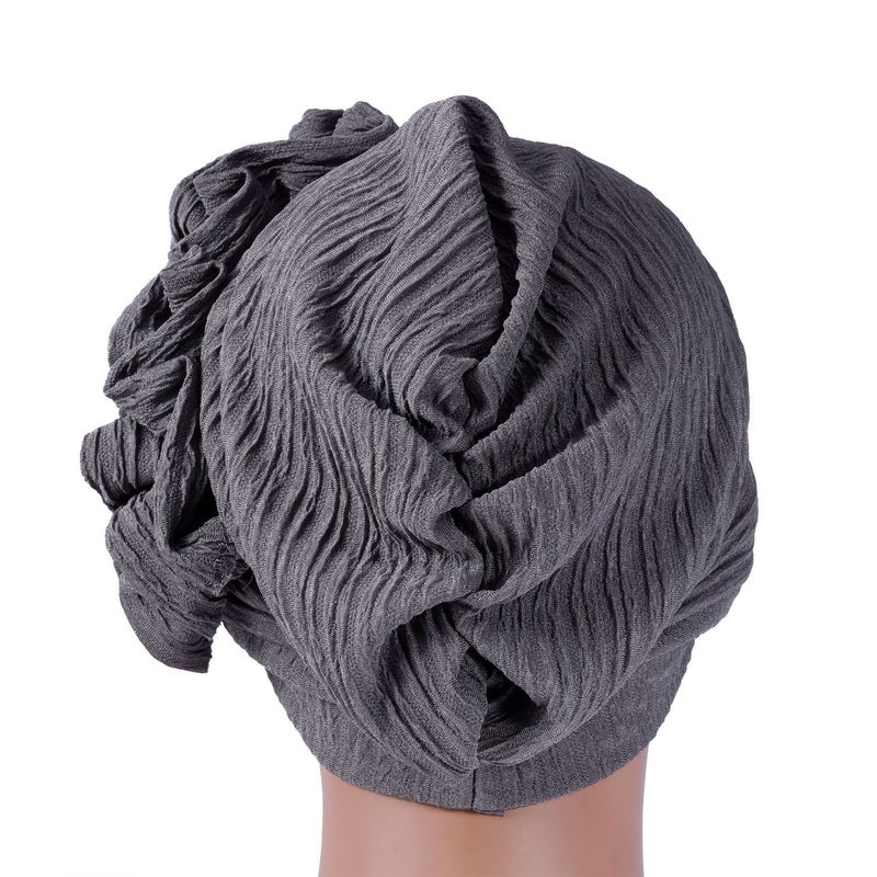 Elastic Pleated Lace Headscarf Hat – Fungus Lace Hair Care Cap, Adjustable & Breathable_voghion.com
