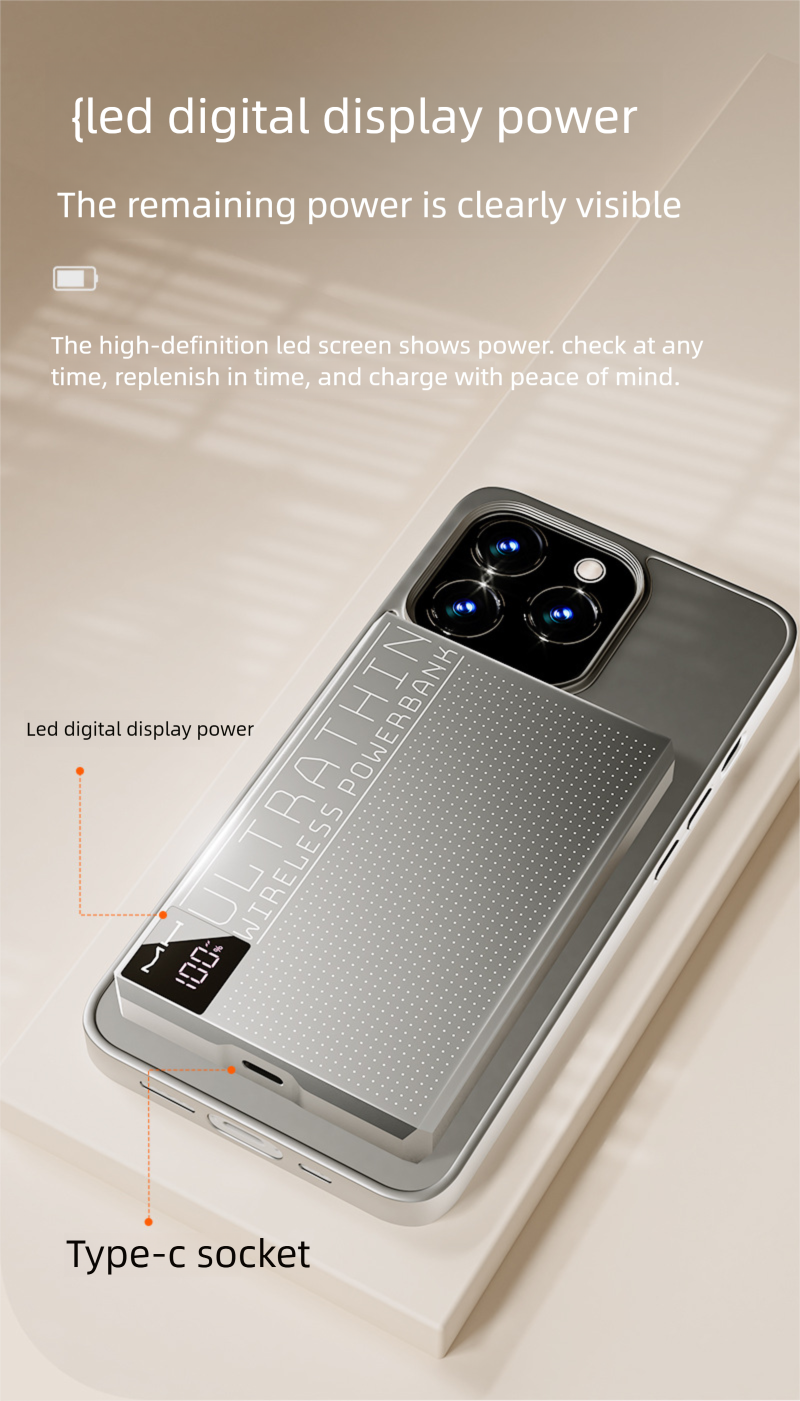 Novo banco de energia magnético ultrafino e rápido, 10000mAh, grande capacidade, carregamento sem fio, compatível com Huawei_voghion.com