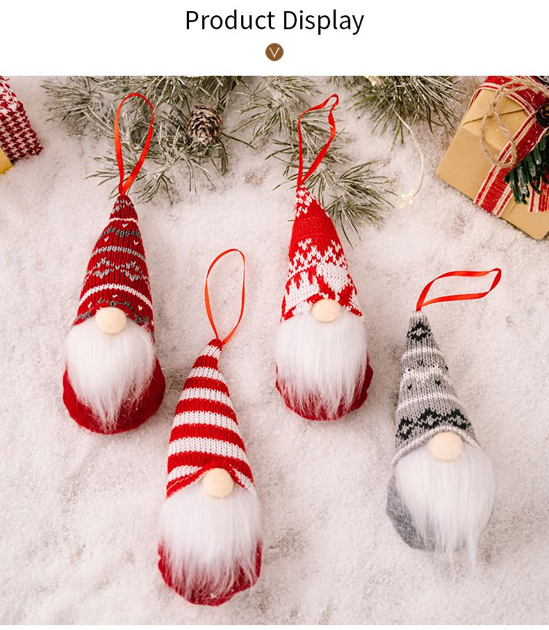 New Christmas decorations Forest old man holiday tree hanging piece faceless doll dwarf old man small pendant_voghion.com