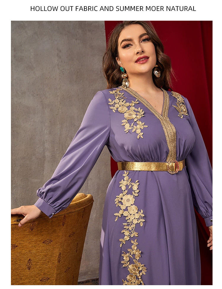 Abito ampio da donna a vita alta con scollo a V_voghion.com