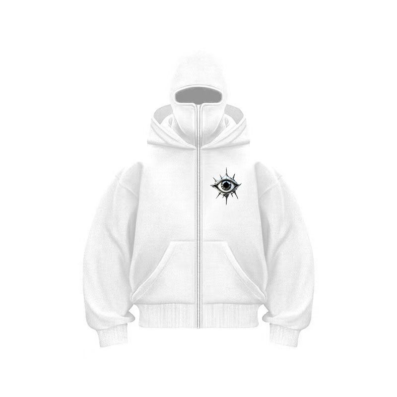 Herrenbekleidung Trendy Metal Print Kapuzenpullover - Auffälliger Grafikpullover für Streetwear-Liebhaber | Erhältlich in Schwarz, Weiß, Grau und Rot_voghion.com