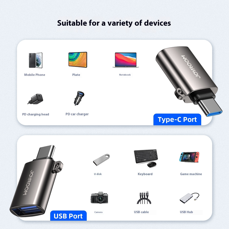 Dizüstü Bilgisayar Adaptörü Type-c'den USB'ye, Veri Aktarımı, Cep Telefonu Şarjı OTG'yi Destekler_voghion.com