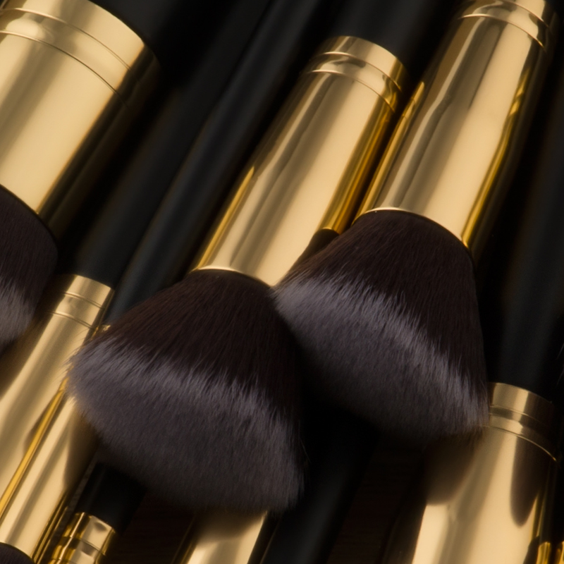 17 Stück Make-up-Pinsel, Beauty-Tools, Schwarzgold, Grundierungspinsel, Fächerpinsel, Make-up-Set GUJHUI_voghion.com