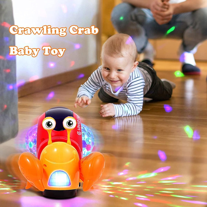 Children Toys Crawling Crab Walking Dancing Electronic Pets Robo Hermit Crab Snail Glowing With Music Light Baby Toddler Toy(1pcs)_voghion.com