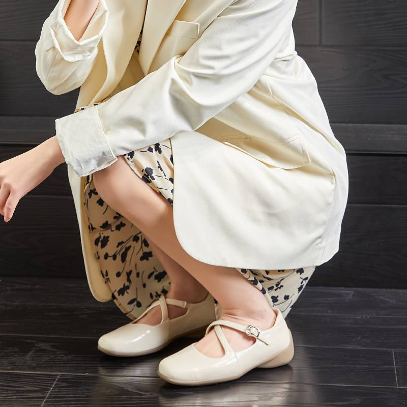 Almofadas de pele de carneiro MingLiu, sapatos Mary Jane, sapatos femininos novos de primavera de 2025 com sola plana, sapatos femininos casuais versáteis de couro pequeno_voghion.com