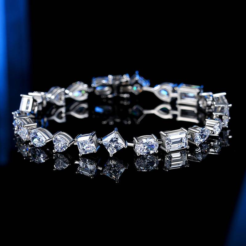 Gioielli in argento con diamanti, argento sterling, alta moda, temperamento, anti, veri diamanti, bracciale, gioielli da mano_voghion.com