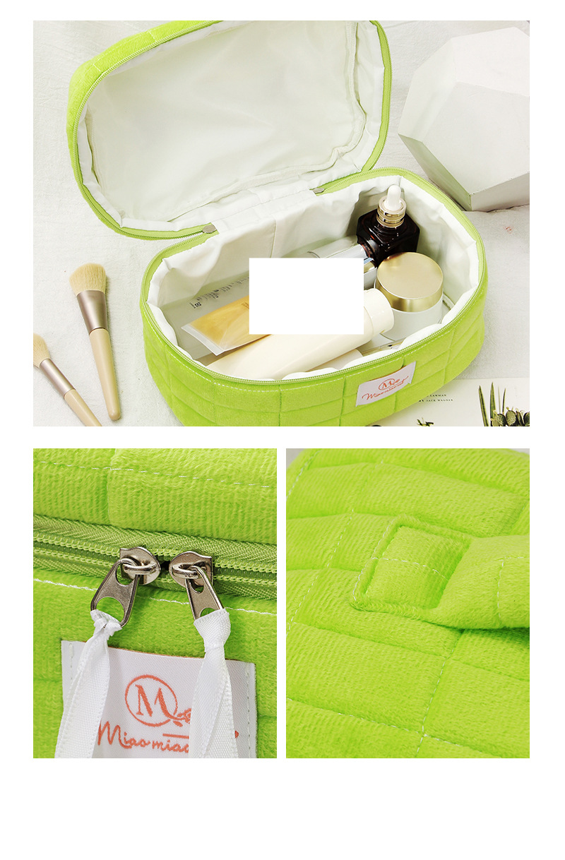 Exclusive Quilted Storage Cosmetic Bag Large Capacity High Value Solid Color Travel Fabric Quilted_voghion.com