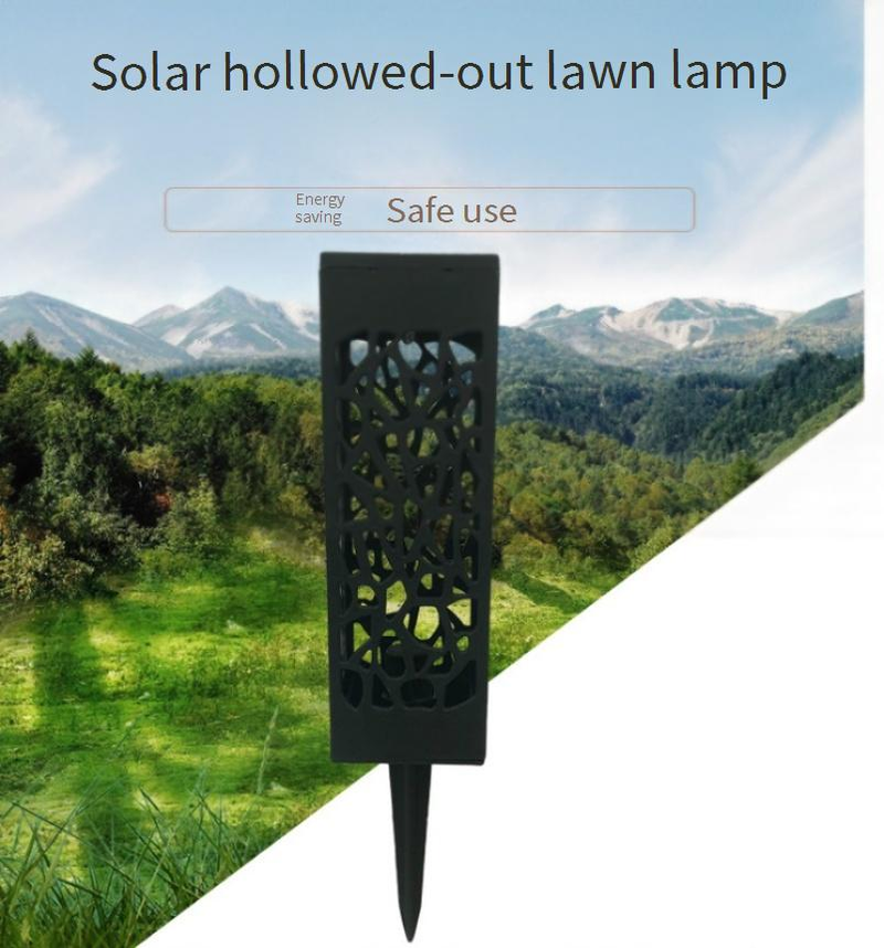 Solarbetriebene LED-Gartenleuchten für den Außenbereich, wasserdicht, hohle Pfostenleuchten für die Dekoration von Rasen, Terrasse, Wegen (weißes/warmes Licht)_voghion.com
