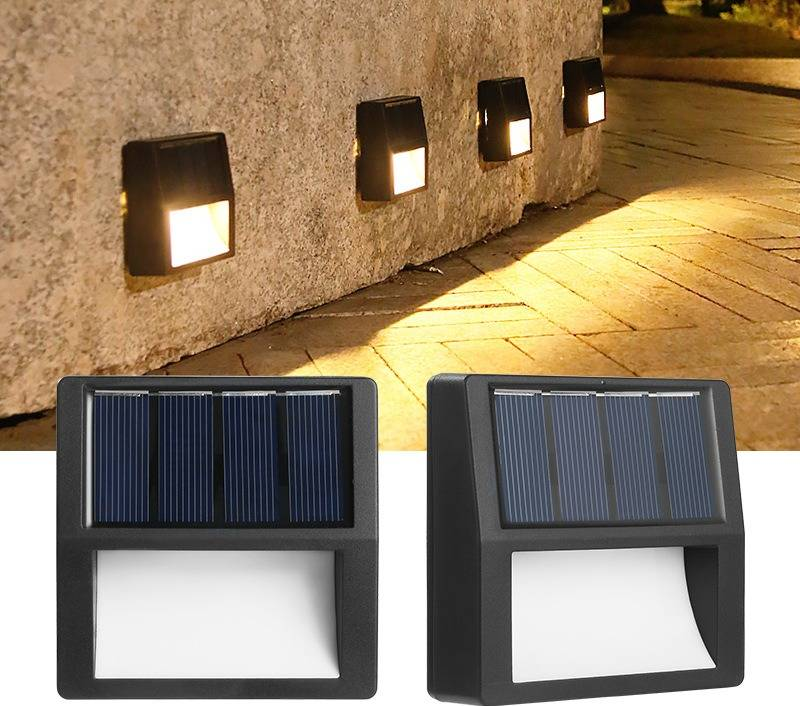 Solar Outdoor Step Lights, Garden Wall Lights For Stairs, Patio, Pathway - Waterproof LED Landscape Lighting_voghion.com