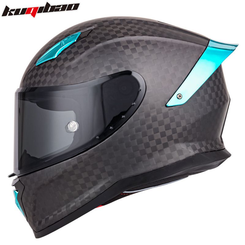 Casco de motocicleta de fibra de carbono KQIPOW: integral, tejido 3K/12K, con certificación DOT y 3C, ligero y de carreras para hombre y mujer._voghion.com