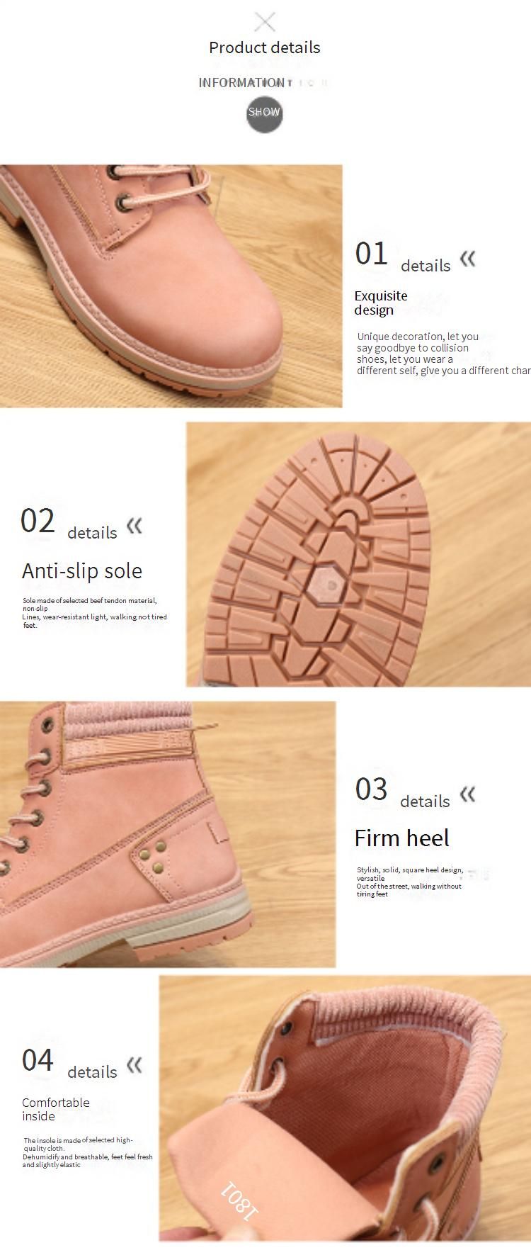 Women's Winter Lined Martin Boots – Waterproof PU Leather Mid-Calf Boots With Rubber Sole, Slip-Resistant & Warm, Fashionable Round-Toe Work Boots_voghion.com