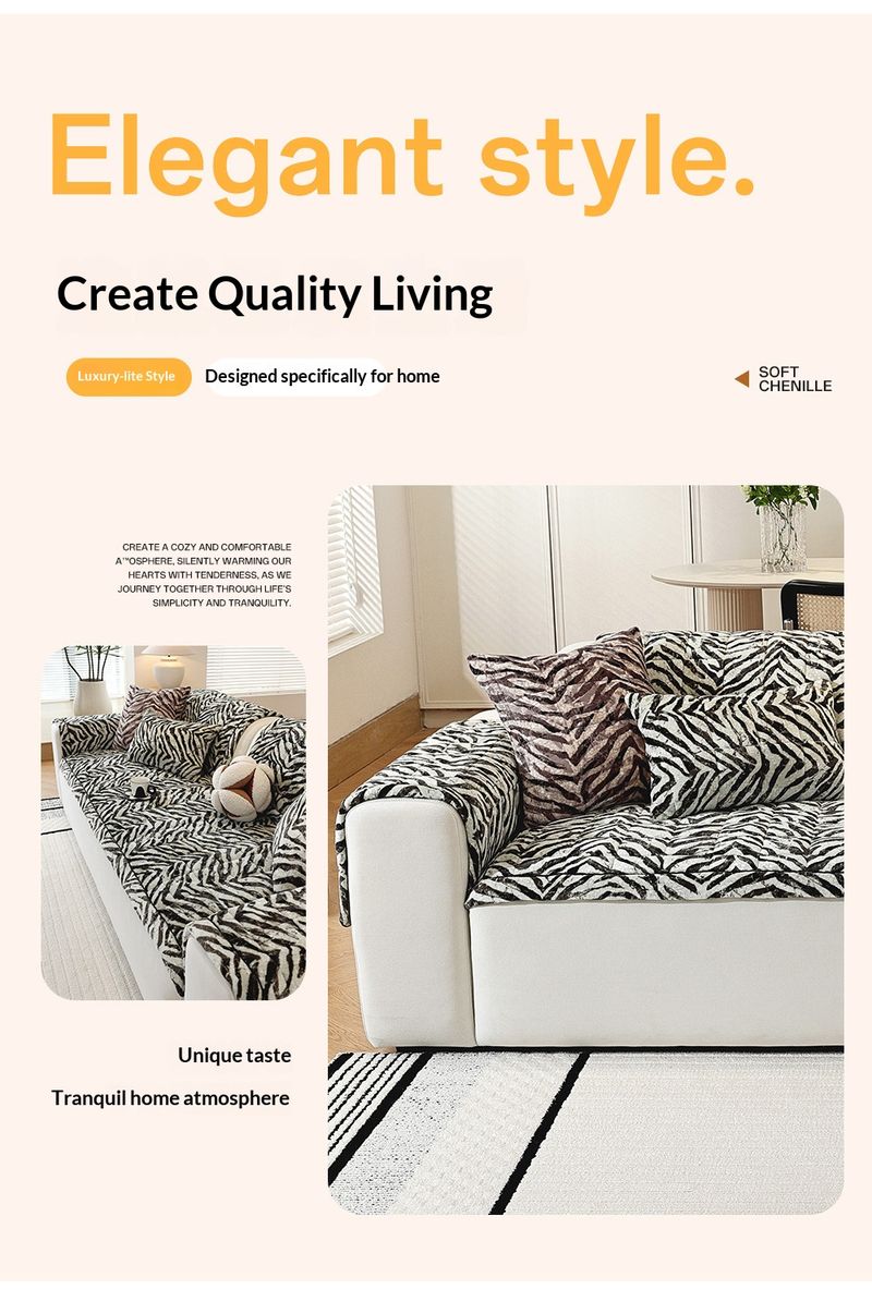 Thickened Milk Fleece One Piece Straight Line Fixed Non Slip Leather Sofa Cover/Cover Fabric_voghion.com