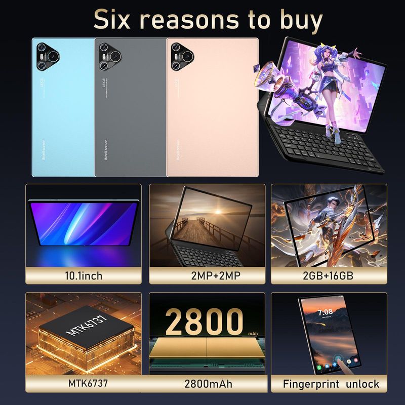 Tablet New 16 Pro 10,1 Zoll 8g + 256g Android-System 8.1 Großer Bildschirm Bluetooth_voghion.com
